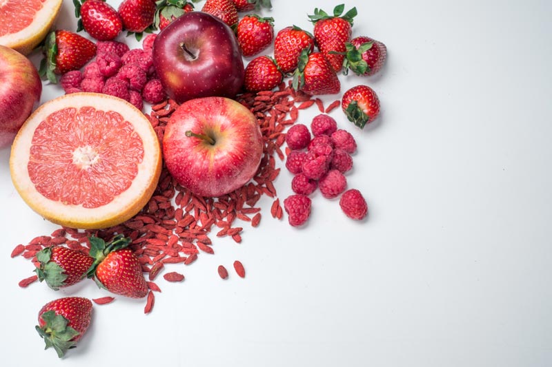imagem com frutas vermelhas